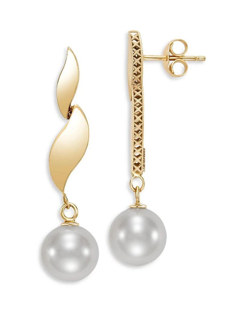Bloomingdale
s Fine Collection Cultured Freshwater Pearl Link Drop Earrings in 14K Yellow Gold 2