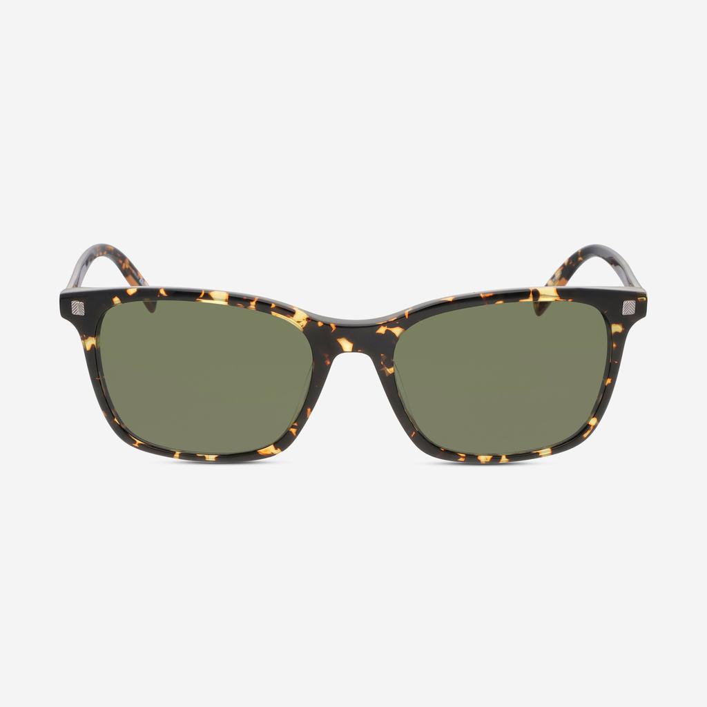 Ermenegildo Zegna Ermenegildo Zegna Men's  Dark Havana & Green Rectangle Sunglasses EZ0181