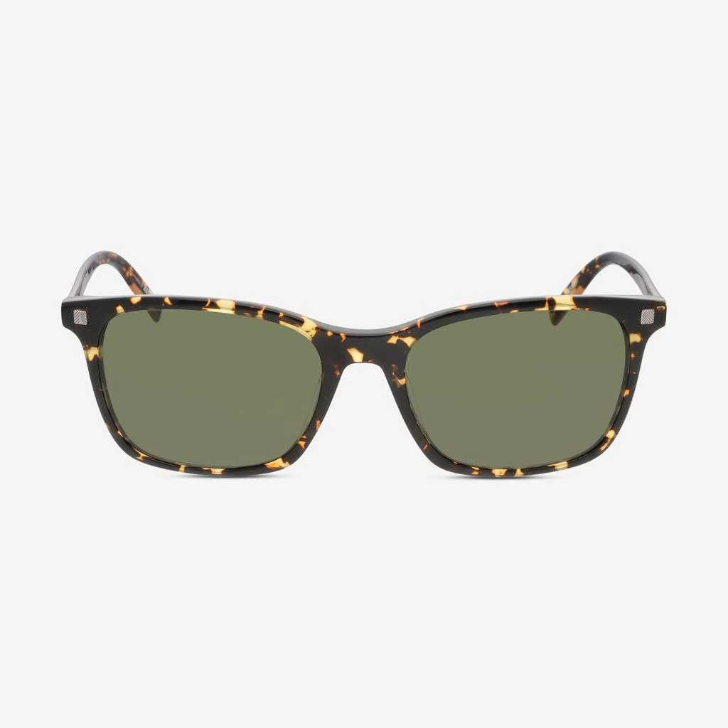 Ermenegildo Zegna Ermenegildo Zegna Men's Dark Havana & Green Rectangle 57 mm Sunglasses EZ0181 1