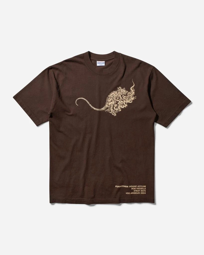 Stray Rats Men's Smoking Rat T-Shirt Brown 1