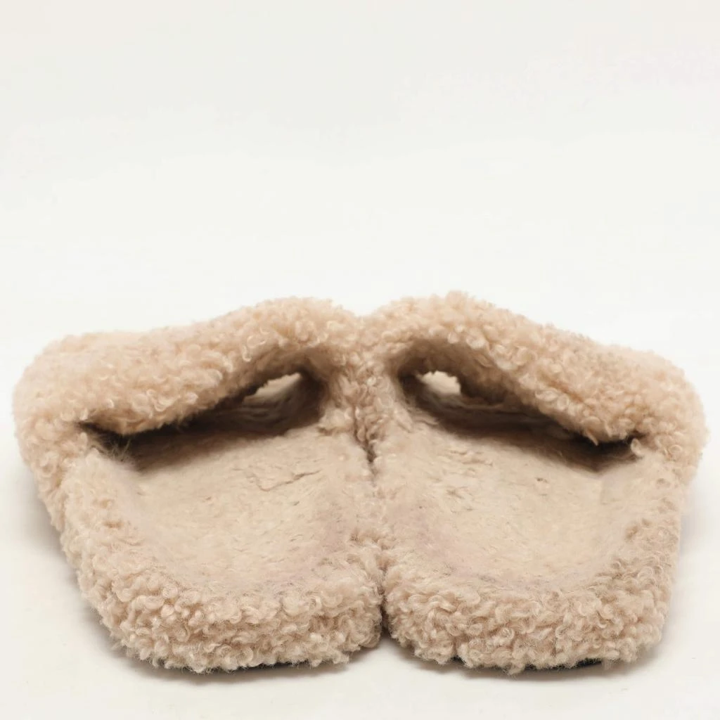 Balenciaga Balenciaga Beige Faux Fur Fury Slide Sandals Size 37 5