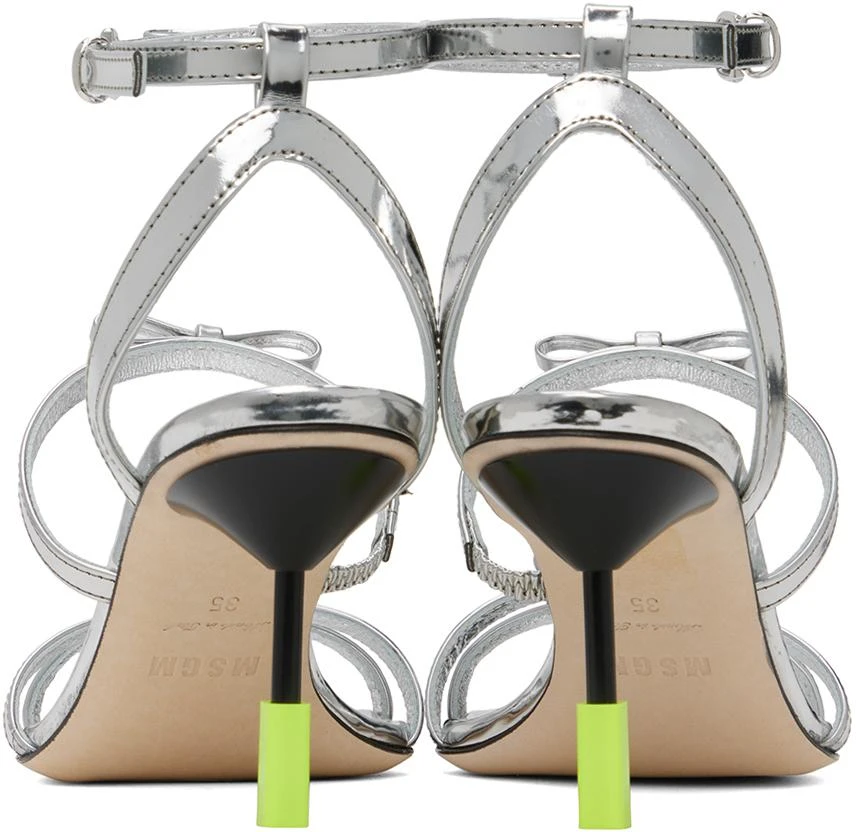 MSGM Silver Bow Heels 2