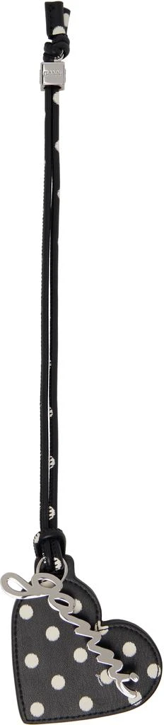 Ganni Black Heart Mirror Dots Keychain