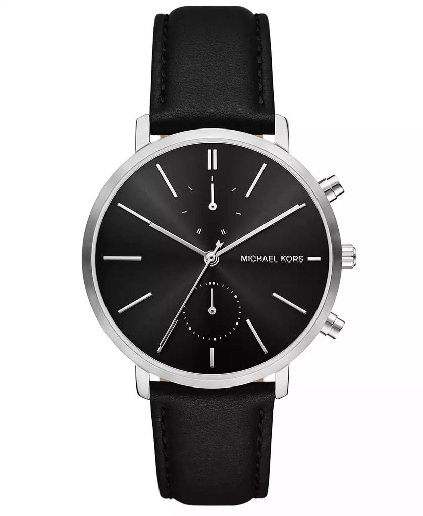 Michael Kors Men's Blake Multifunction Black Leather Watch, 42mm 1