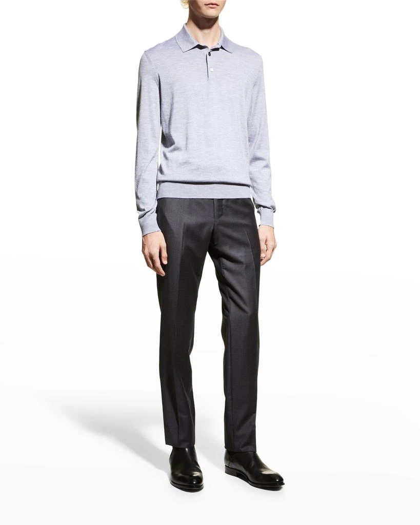 Zegna Men's Cashmere-Silk Polo Shirt 3