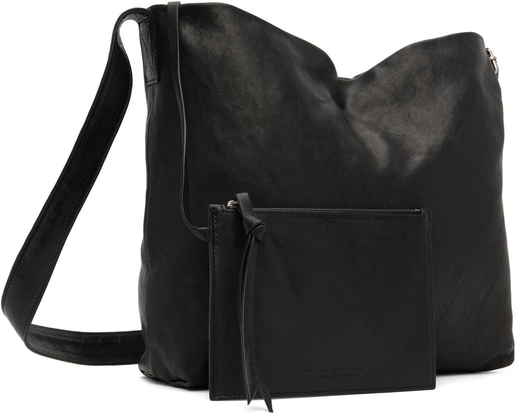 ANN DEMEULEMEESTER Black Runa Medium Soft Shoulder Bag