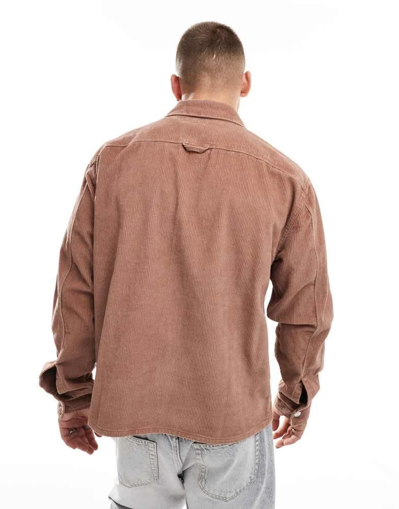 Abercrombie & Fitch Abercrombie & Fitch cord shirt jacket in rust 4