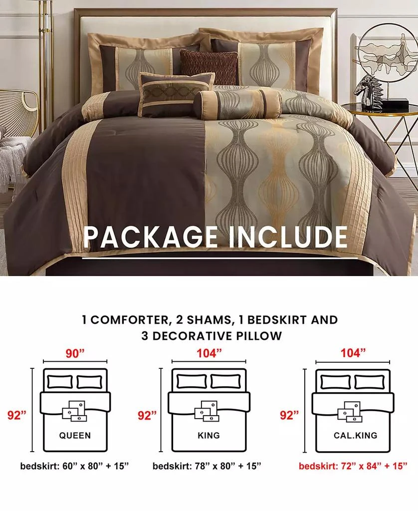 Stratford Park Kath 7-Piece Comforter Set, Brown, California 6