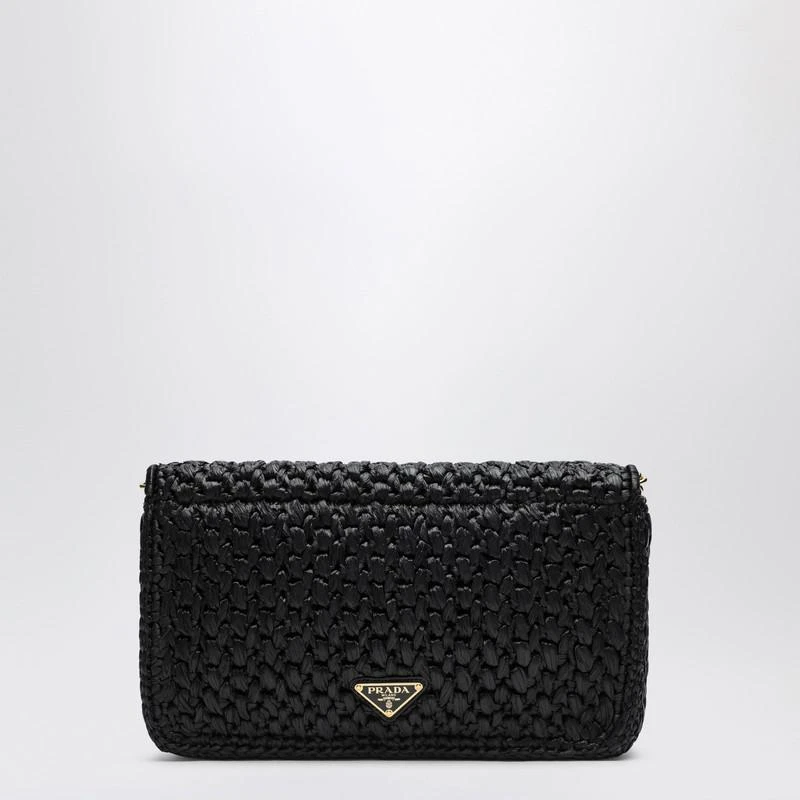 Prada Black crochet shoulder bag with logo 4