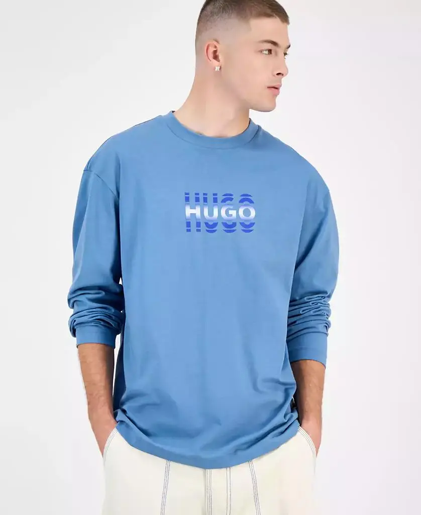 Hugo Boss Men's Niftilong Logo Long-Sleeve Cotton T-Shirt new arrivals