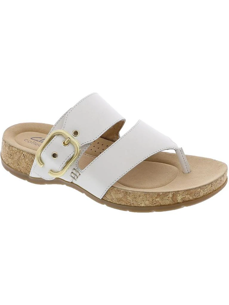 Clarks Reileigh Park Womens Leather Slip-On Thong Sandals 1