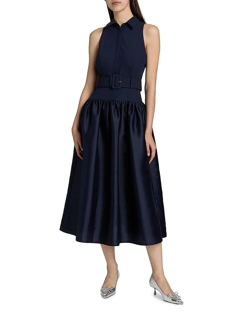 Belted Twill Fit & Flare Midi-Dress  On Sale Now with Up to 31% Off |  Discover Exclusive Deals & Savings at BeyondStyle  Authentic Self Portrait  fit & flare|women's|Women's|sleeveless|shirtdress|midi-length|collared| dresses|contemporary|women's ...