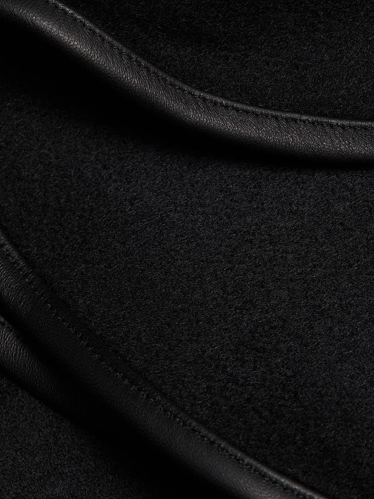 Sofia Cashmere Leather-Trim Reversible Cashmere Cape 7