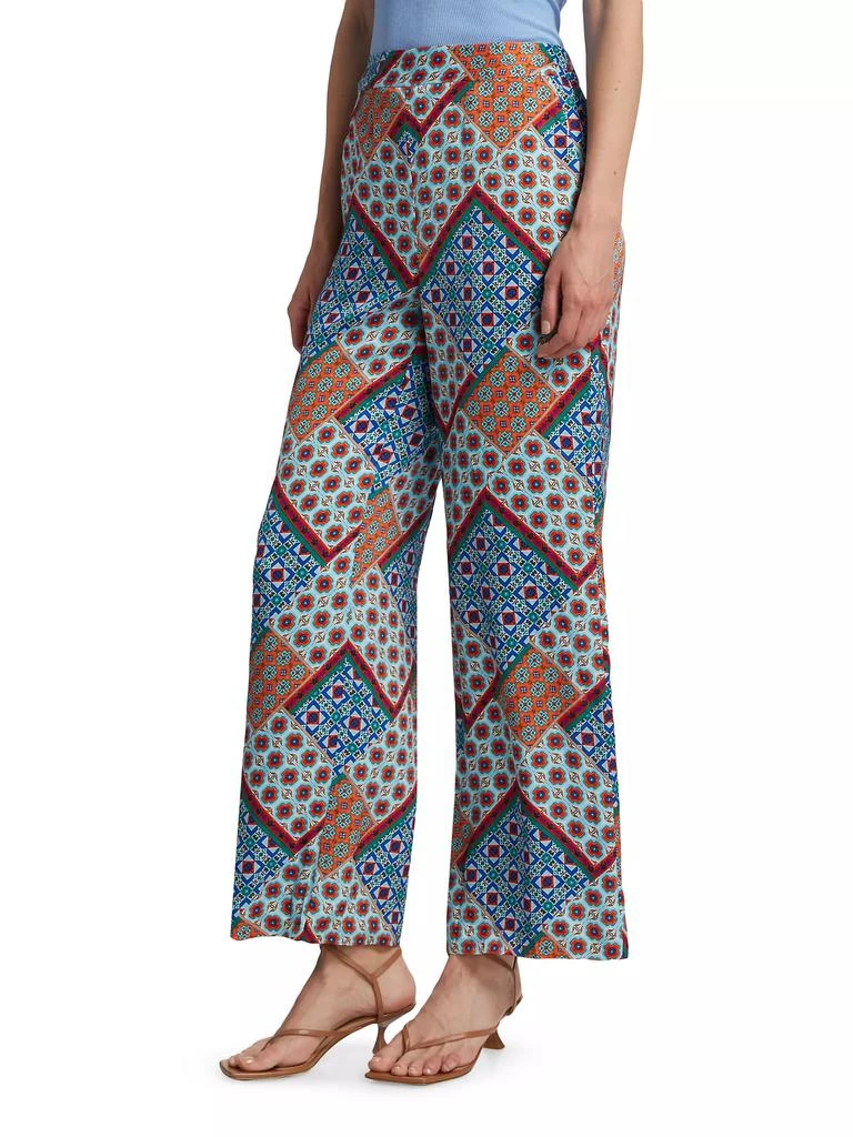 Tahari Andrea Silk-Blend Geometric Pants 4