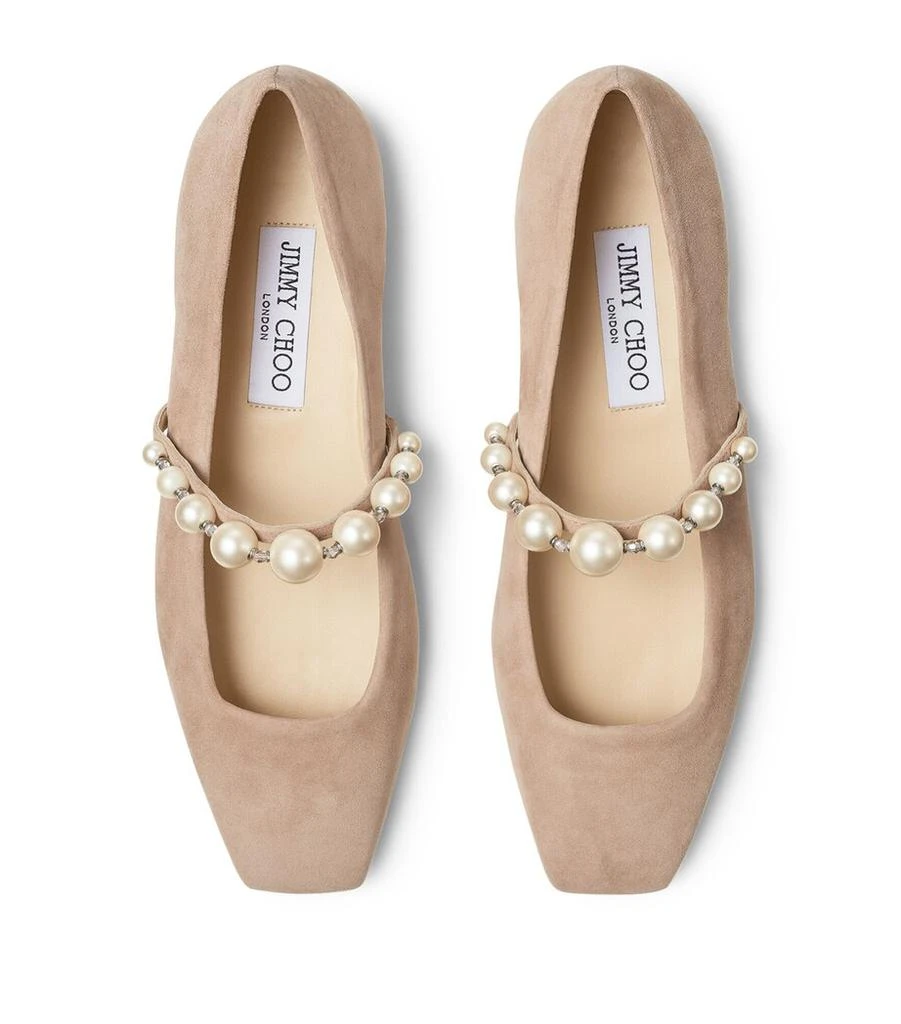 Jimmy Choo Ade Embellished Suede Ballerina Flats 2