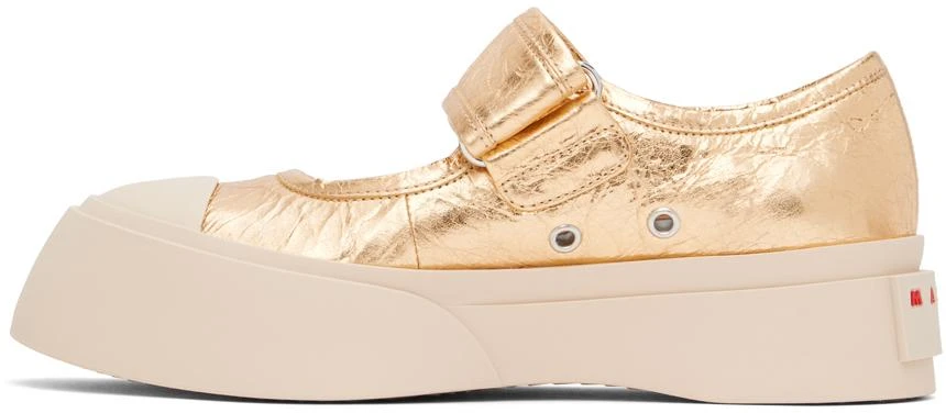 Marni Gold Leather Mary Jane Sneakers 3