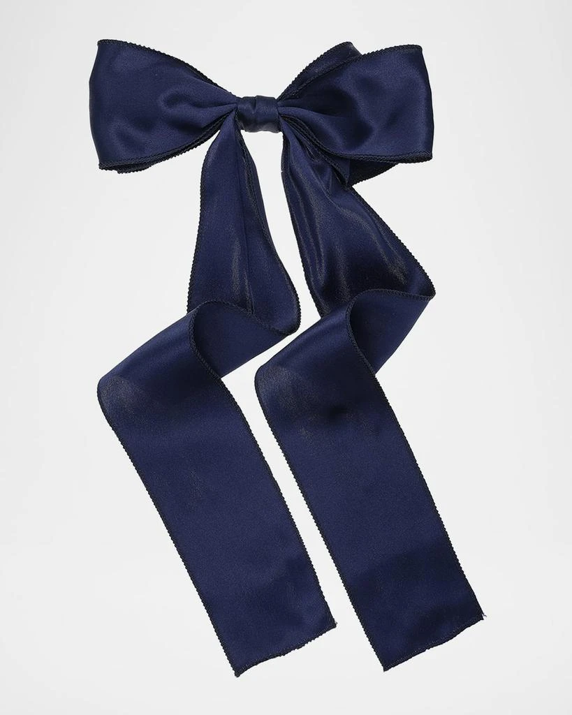 L. Erickson Long Satin Bow Barrette 1
