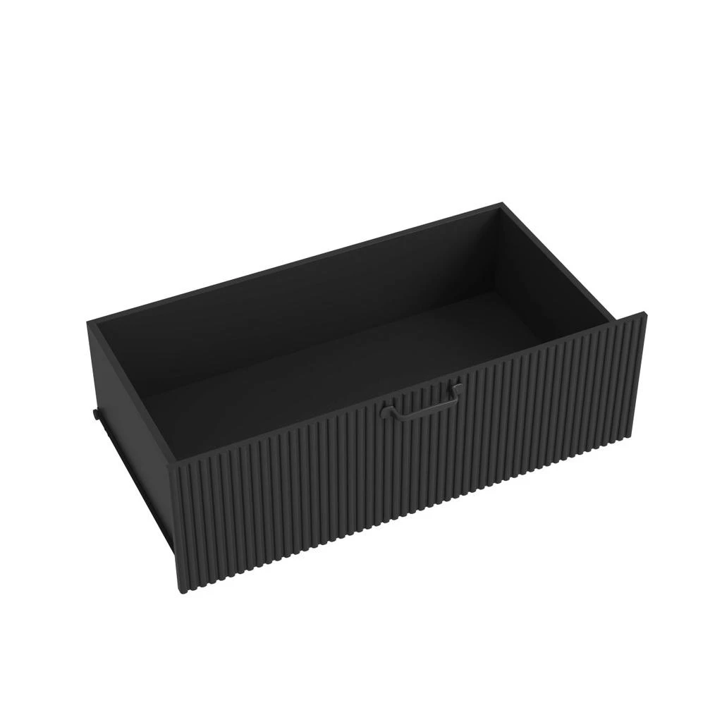 Streamdale Furniture Streamdale 4-Door Wardrobe with Mirror, LED, 2 Drawers, Black 4