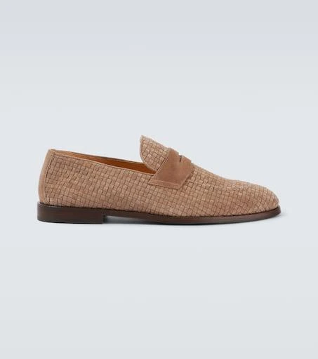 Brunello Cucinelli Woven suede penny loafers 1