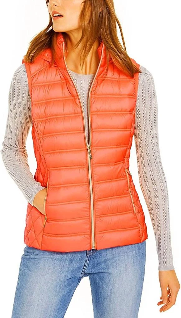 Michael Kors Down Puffer Vest Jacket with Removable Hood