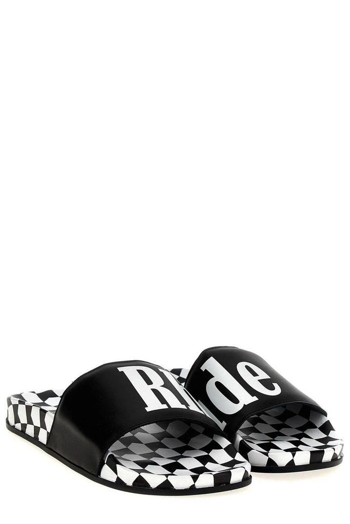 Rhude Logo Printed Checked Slides 2