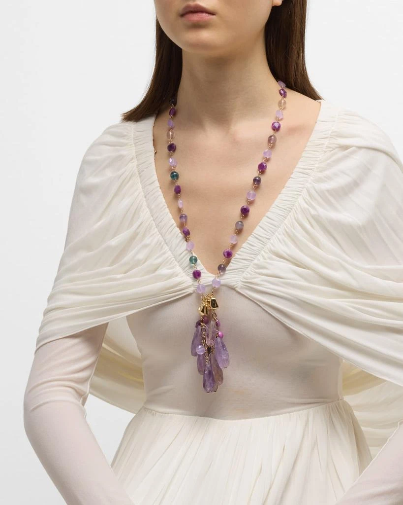 Devon Leigh Pink Amethyst Fringe Necklace 5