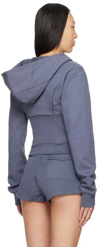 Dion Lee Gray Layered Corset Hoodie 3