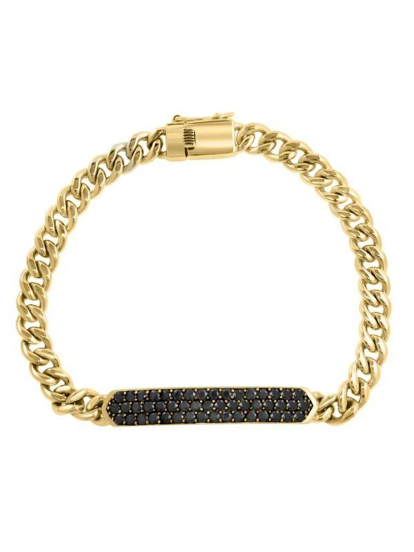 Effy 14K Goldplated Sterling Silver & Black Spinel Link Bracelet 1