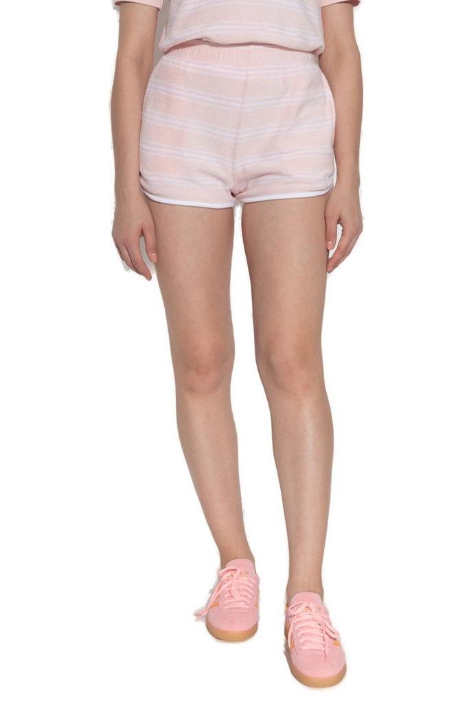 Sporty & Rich Sporty & Rich Logo Embroidered Striped Shorts