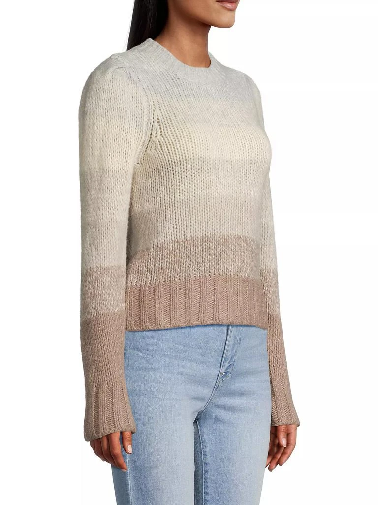 White + Warren Ombré-Striped Crewneck Sweater 4