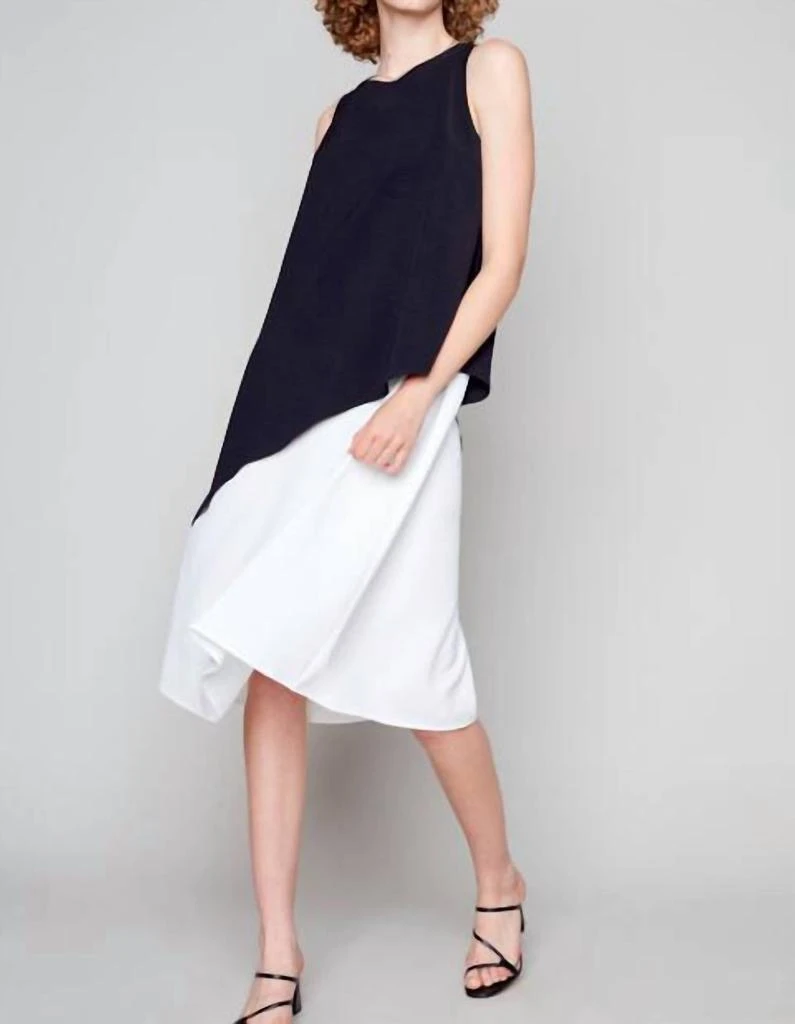 knee length dresses for ladies Two Tone Midi Dress main image 1