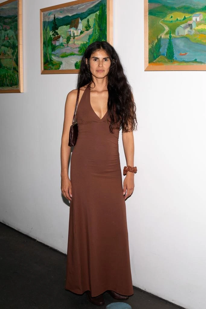 Los Angeles Apparel 8374 - Cotton Spandex Halter Maxi Dress 13