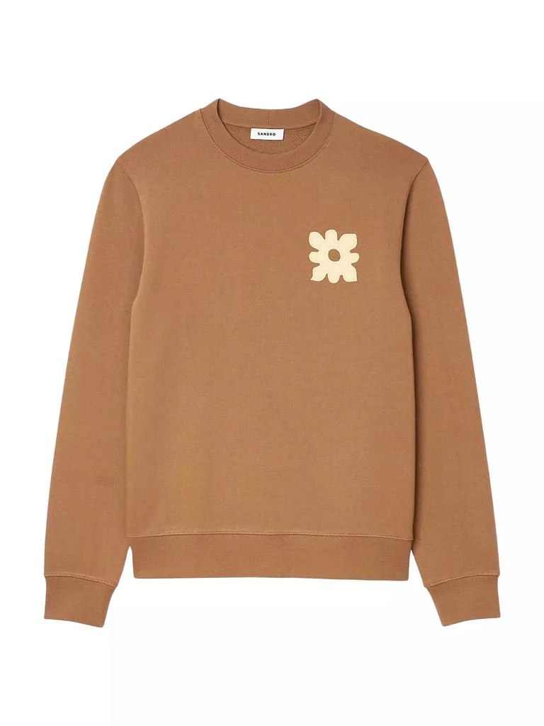 Sandro Sweatshirt with Flower Patch 1