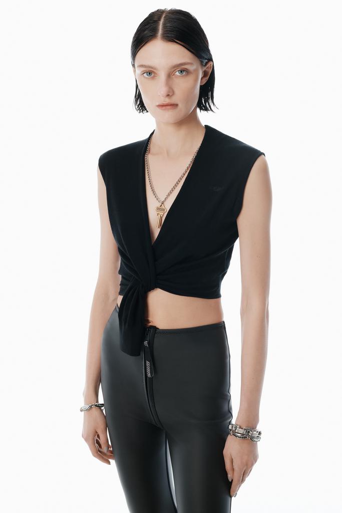 Alexander Wang Black Merino Wool Nameplate Top - Pants - Free