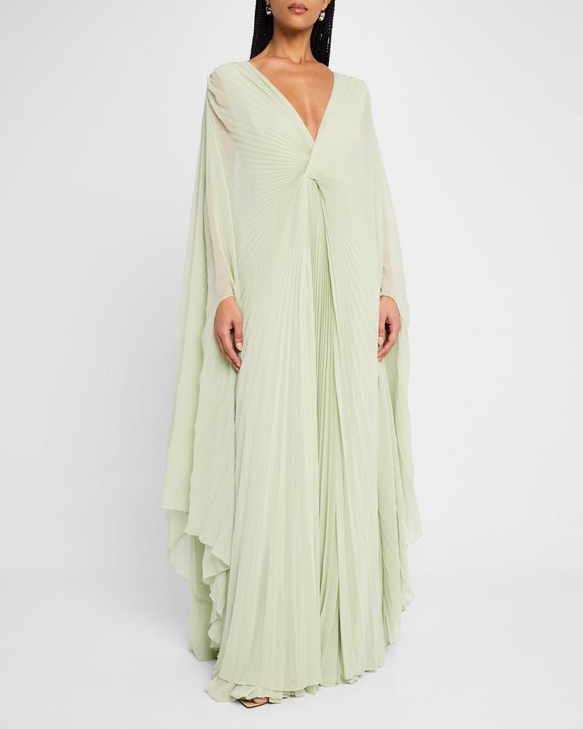 Alexis Serdena Pleated Cape Dress