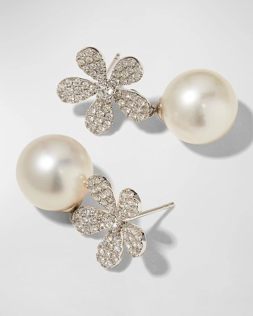BELPEARL Fleur White Diamond & Pearl Earrings 3