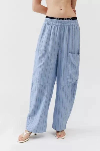 Urban Outfitters UO Mae Striped Linen Cargo Pant 2