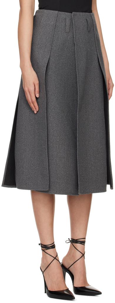 Beaufille Gray Serra Midi Skirt