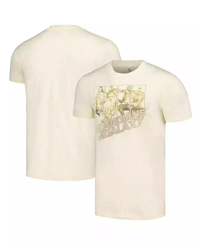 Mad Engine Men's and Women's Cream Marvel Guardians of the Galaxy Panels T-shirt 1