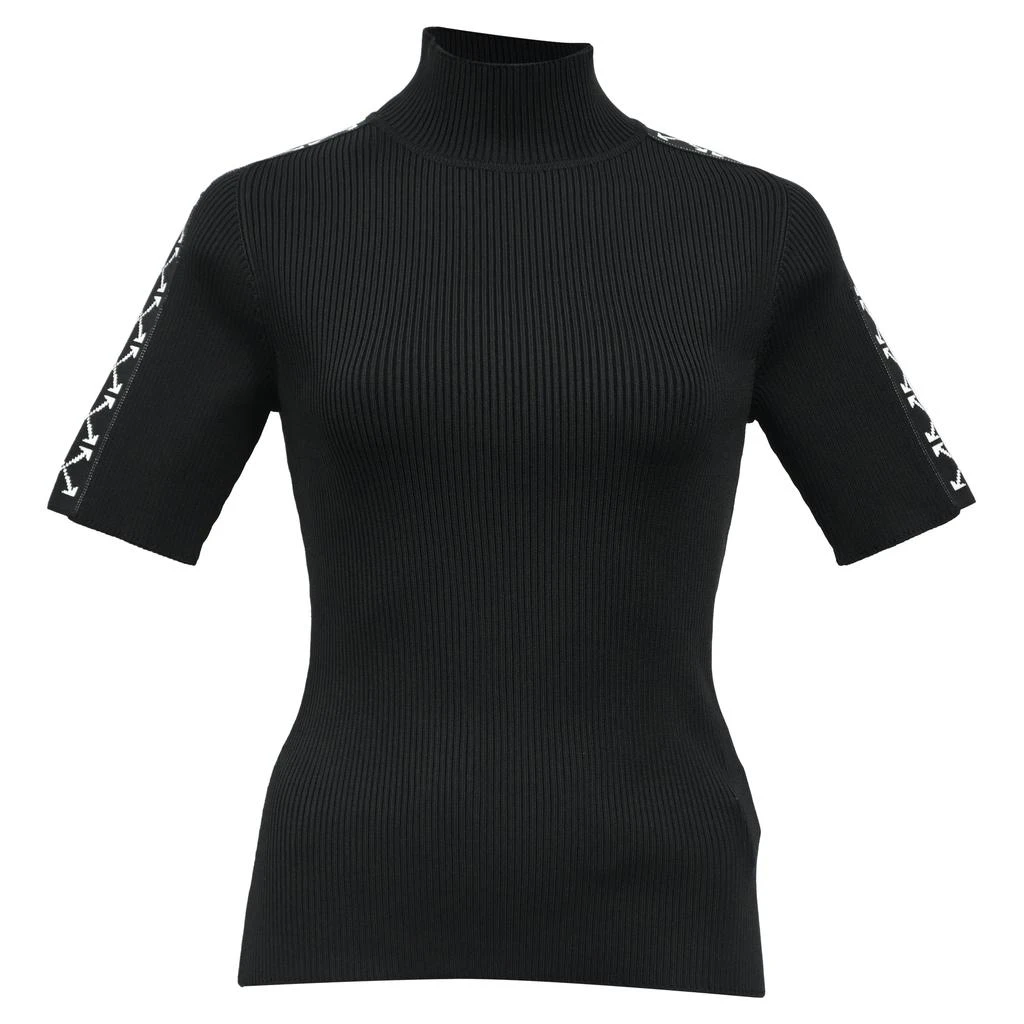 Off-White Bold Arrow Band Turtleneck Top in Black Polyester 1