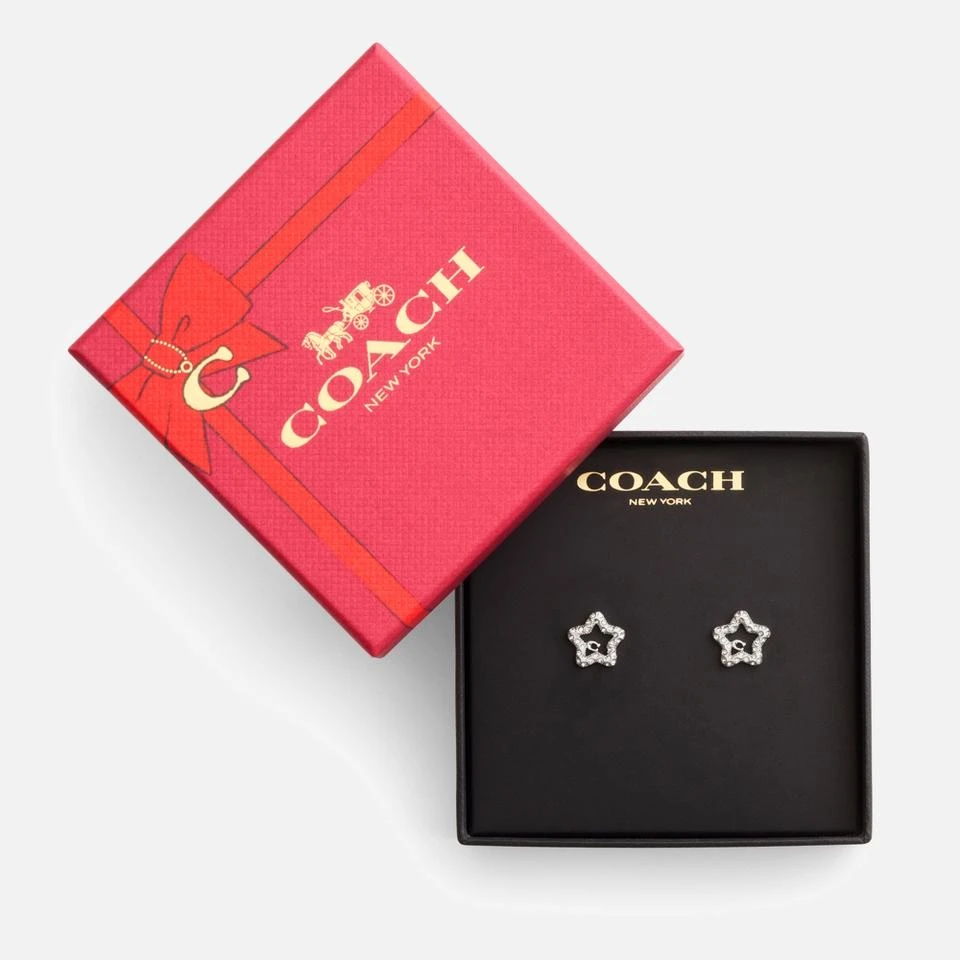 Coach Coach Signature Silver-Tone Pavé Star Stud Earrings 2