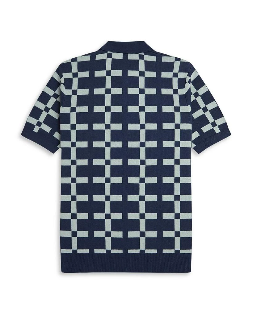Fred Perry Geometric Regular Fit Jacquard Knit Polo Shirt 6