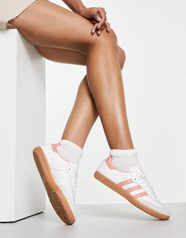 Adidas adidas Originals Samba OG trainers in white and peach 4