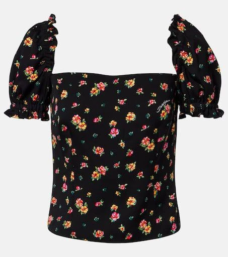 Dolce
Gabbana Floral silk-blend charmeuse top