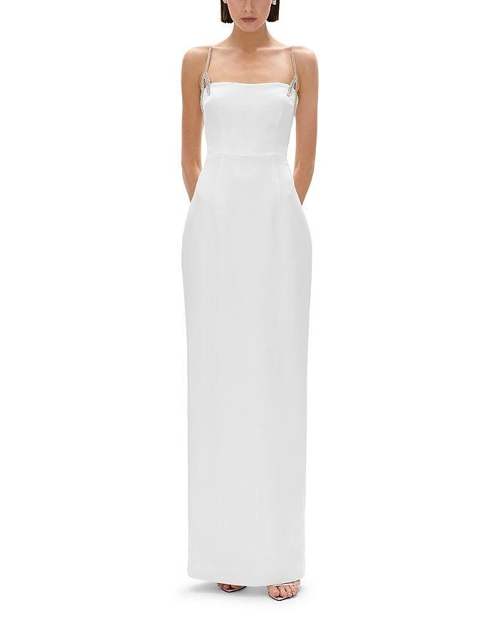 RACHEL GILBERT Leora Rhinestone Strap Gown