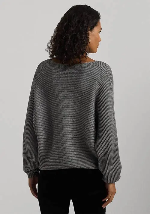 Ralph Lauren Metallic Rib Knit Dolman Sleeve Sweater 2