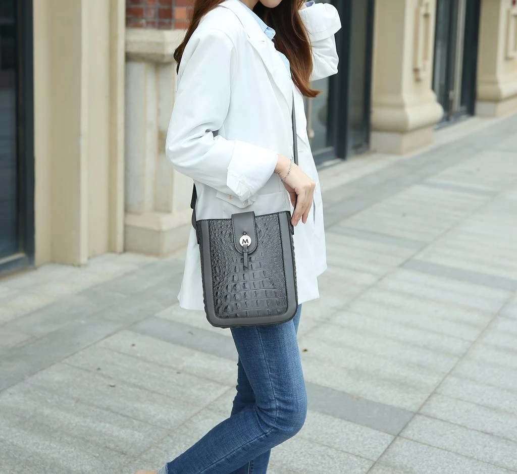 MKF Collection By Mia K. Molly Croco Crossbody Handbag for Women 2