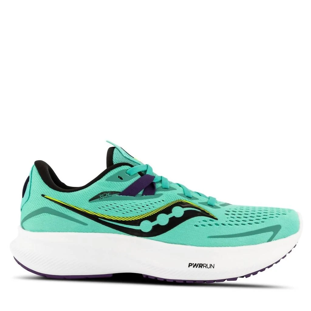 Saucony Women's Ride 15 Running Shoes In Cool Mint/acid 2