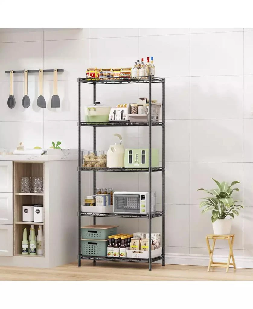 Lovmor 5-Tier 21 in W x 59 in H x 12 in D Height Adjustable Garage Wire Shelving Unit 6