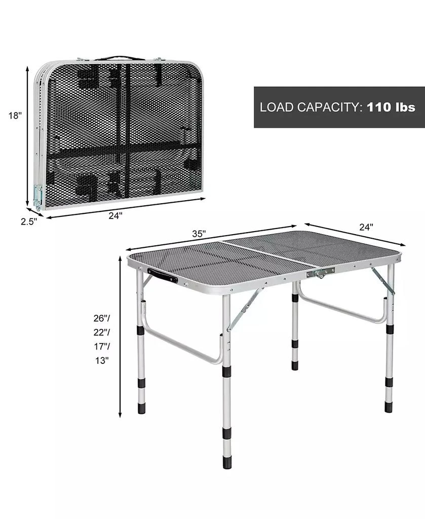 Gymax Folding Grill Table for Camping Lightweight Aluminum Metal Grill Stand Table 2